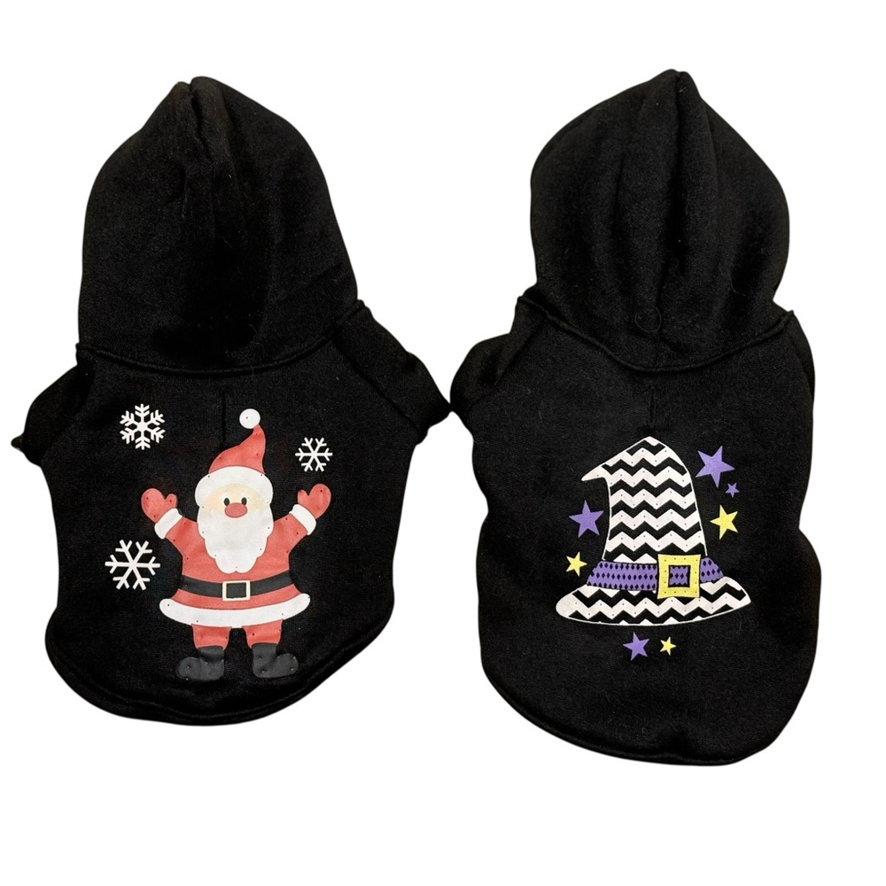 Pet Life Holiday LED Light Up Hooded Dog Jackets Set in Black Size Small